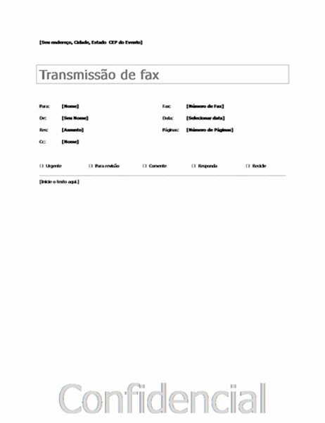 Folhas De Rosto De Fax Office