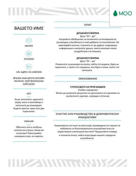 Оригинална автобиография, проектирана от MOO Оригинална автобиография, проектирана от MOO