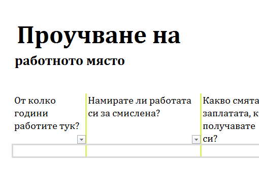 Проучване на работното място Проучване на работното място