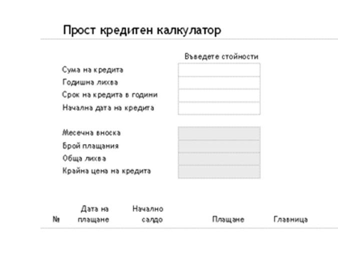 Кредитен калкулатор