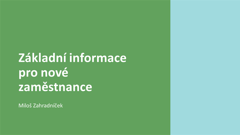 Prezentace se základními informacemi pro nové zaměstnance Prezentace se základními informacemi pro nové zaměstnance