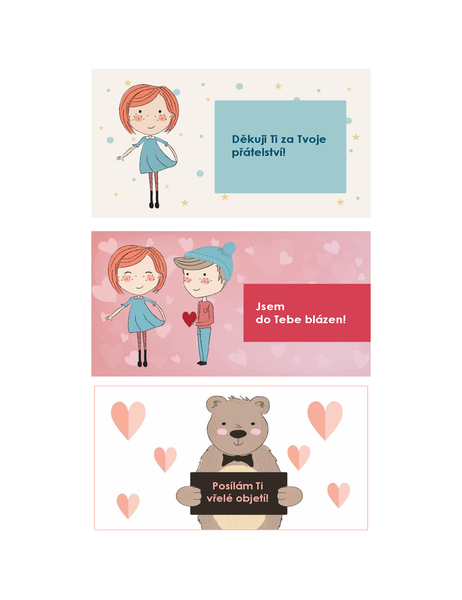 Valentinky pro děti (12 návrhů, 3 na stránku) Valentinky pro děti (12 návrhů, 3 na stránku)