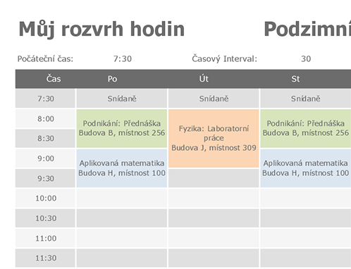 Rozvrh hodin Rozvrh hodin