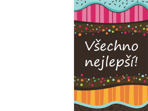 Přání k narozeninám – puntíky a pruhy (dětské, překládání napůl) Přání k narozeninám – puntíky a pruhy (dětské, překládání napůl)