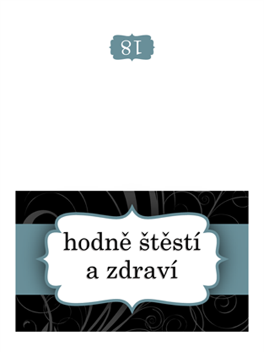 Přání k narozeninám (návrh s modrou stuhou, překládání napůl) Přání k narozeninám (návrh s modrou stuhou, překládání napůl)