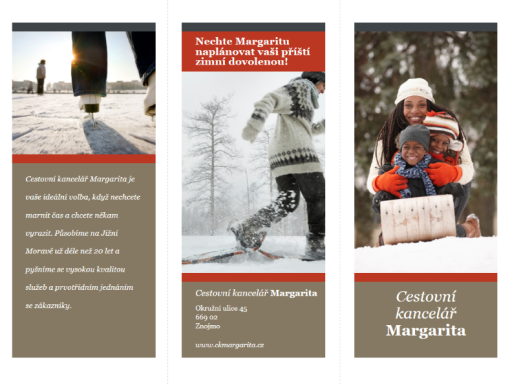Trojskládanka cestovní brožury (červeno-šedý design) Trojskládanka cestovní brožury (červeno-šedý design)