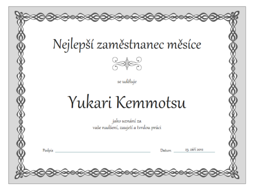Diplom nejlepšího zaměstnance měsíce (šedý design s motivem řetězu) Diplom nejlepšího zaměstnance měsíce (šedý design s motivem řetězu)