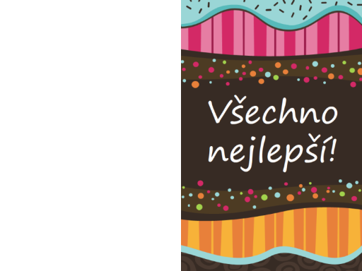 Přání k narozeninám – puntíky a pruhy (dětské, překládání napůl) Přání k narozeninám – puntíky a pruhy (dětské, překládání napůl)