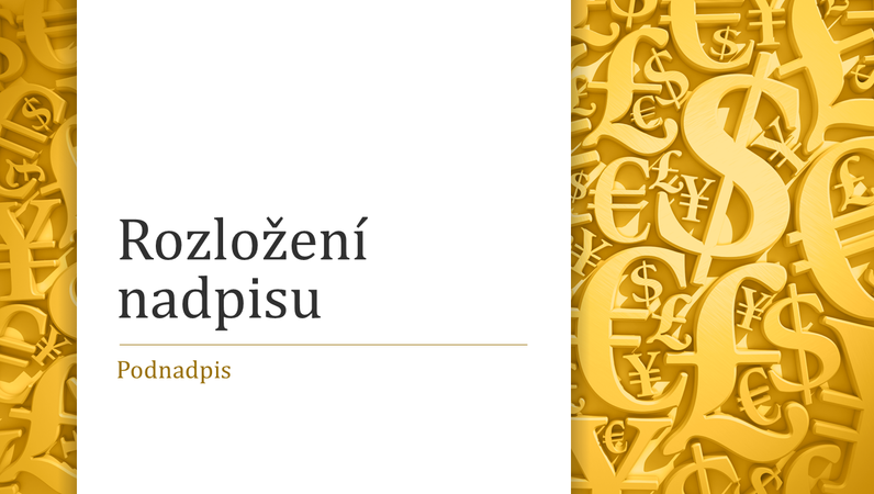 Prezentace se symboly měn (širokoúhlý formát)