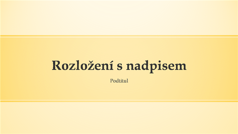 Prezentace – žlutý design s pruhy (širokoúhlá) Prezentace – žlutý design s pruhy (širokoúhlá)