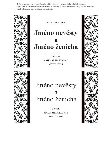 Karta Chystáme svatbu (černobílý svatební design) Karta Chystáme svatbu (černobílý svatební design)