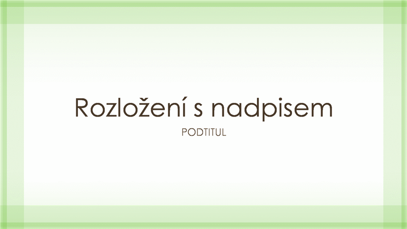 Širokoúhlá prezentace s jasně zeleným ohraničením Širokoúhlá prezentace s jasně zeleným ohraničením