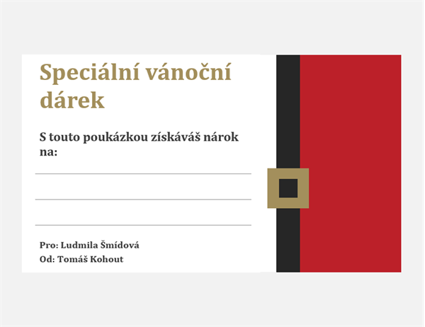 Sváteční dárkové poukázky (motiv Duch Vánoc, 3 na stránku) Sváteční dárkové poukázky (motiv Duch Vánoc, 3 na stránku)
