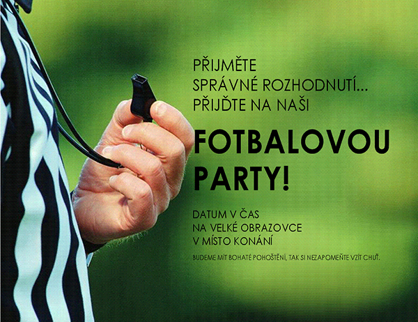 Leták o fotbalové party Leták o fotbalové party