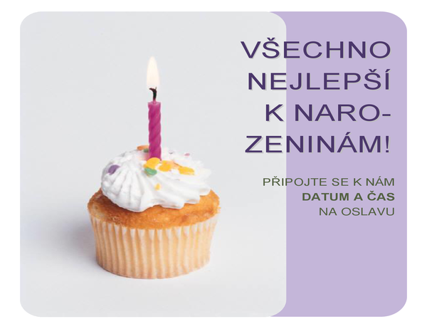 Pozvánka na narozeninovou oslavu (s cupcakem) Pozvánka na narozeninovou oslavu (s cupcakem)