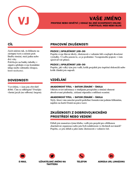 Elegantní životopis, návrh od společnosti MOO Elegantní životopis, návrh od společnosti MOO