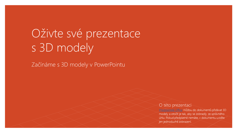 Oživte své prezentace s 3D Oživte své prezentace s 3D