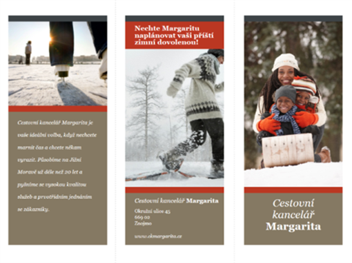 Trojskládanka cestovní brožury (červeno-šedý design) Trojskládanka cestovní brožury (červeno-šedý design)