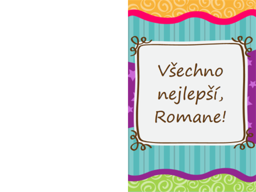 Přání k narozeninám – hvězdy a pruhy (dětské, překládání napůl) Přání k narozeninám – hvězdy a pruhy (dětské, překládání napůl)