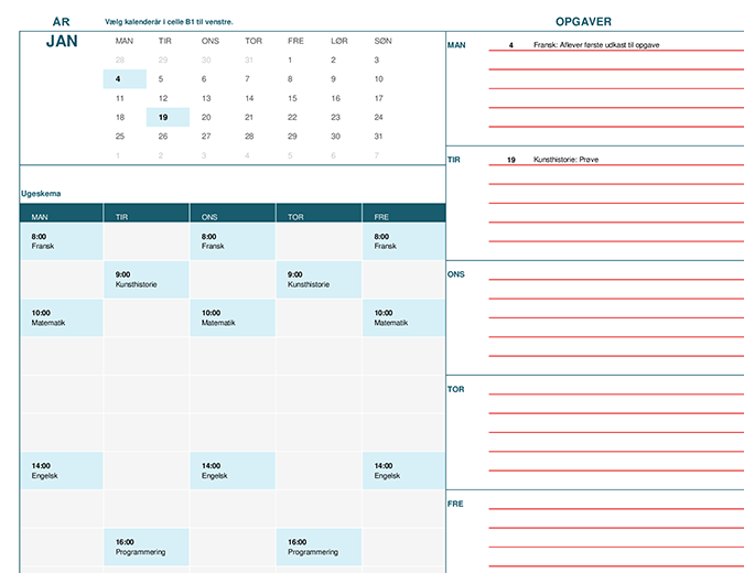 Elevkalender (man) Elevkalender (man)