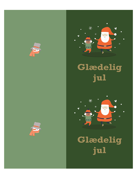 Julekort (design med julestemning, to pr. side, til Avery-papir) Julekort (design med julestemning, to pr. side, til Avery-papir)