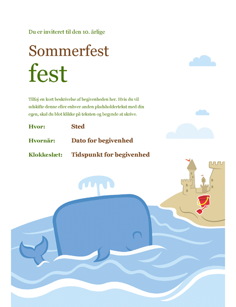 Flyer til sommerbegivenhed Flyer til sommerbegivenhed