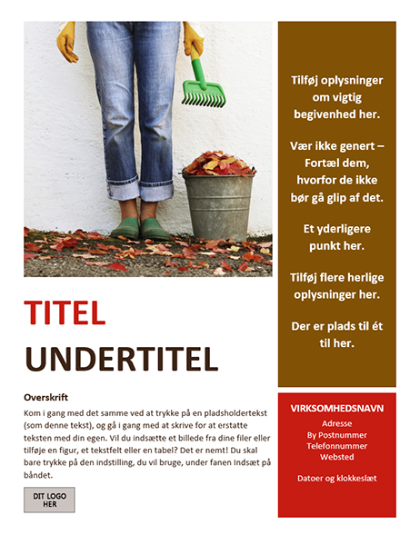 Løbeseddel om sæsonbestemt begivenhed (efterår) Løbeseddel om sæsonbestemt begivenhed (efterår)