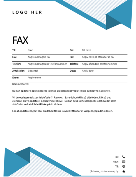Faxforside med nålestriber Faxforside med nålestriber