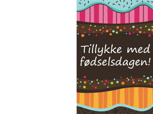 Fødselsdagskort – prikker og striber (børn, foldet på midten) Fødselsdagskort – prikker og striber (børn, foldet på midten)