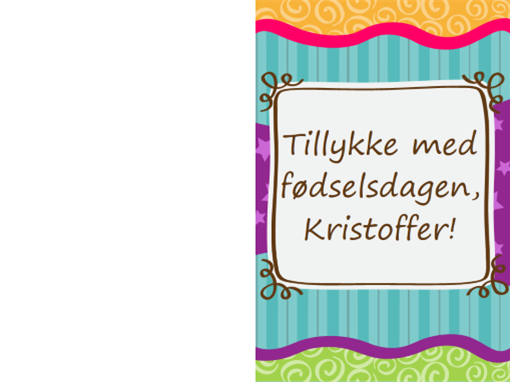 Fødselsdagskort – stjerner og striber (børn, foldet på midten) Fødselsdagskort – stjerner og striber (børn, foldet på midten)