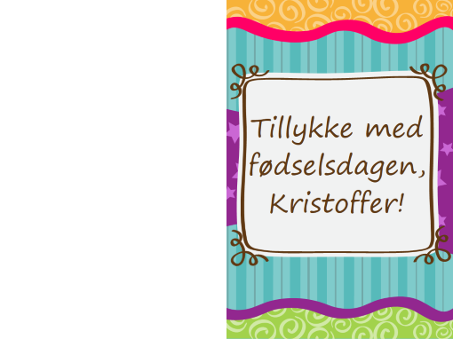 Fødselsdagskort – stjerner og striber (børn, foldet på midten) Fødselsdagskort – stjerner og striber (børn, foldet på midten)