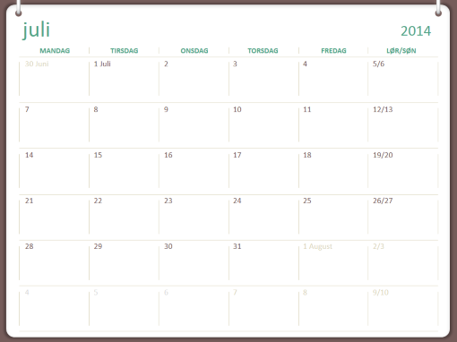 Studiekalender for 2014-2015 (juli - juni) Studiekalender for 2014-2015 (juli - juni)
