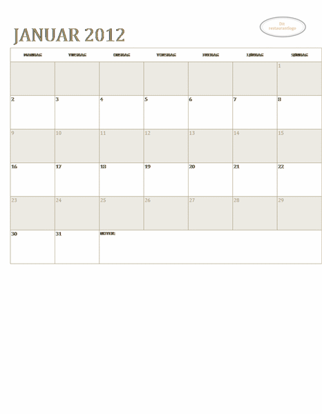 Kalender til små virksomheder (et hvilket som helst år, mandag til søndag) Kalender til små virksomheder (et hvilket som helst år, mandag til søndag)