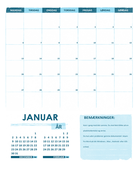 Studiekalender m-s (alle år) Studiekalender m-s (alle år)