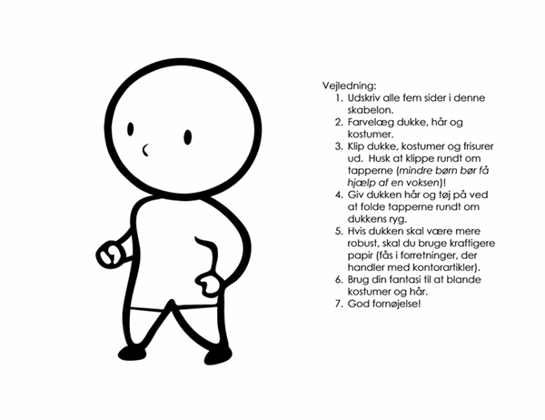 Papirdukker (pige, til farvelægning) Papirdukker (pige, til farvelægning)