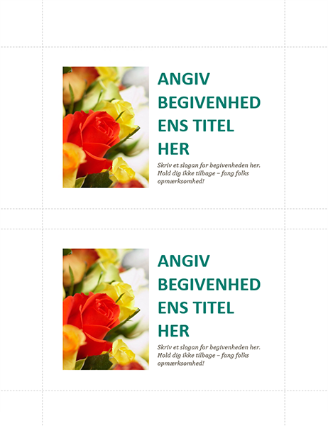 Postkort til virksomhedsbegivenhed (2 pr. side)