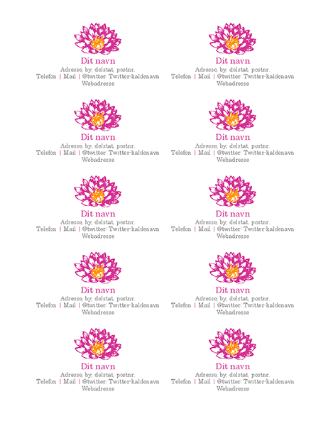 Personlige visitkort med blomsterdesign Personlige visitkort med blomsterdesign