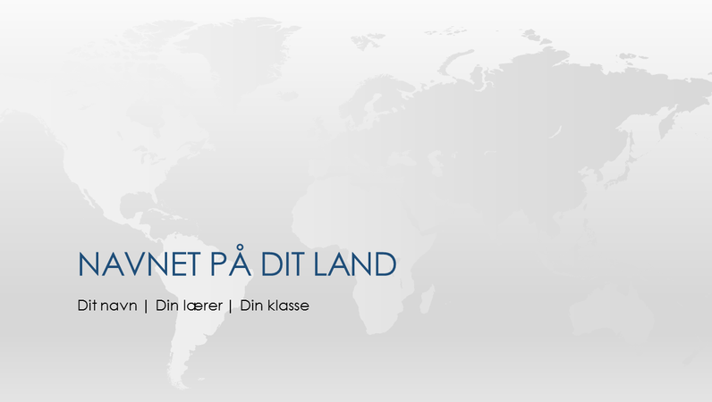 Præsentation af rapport over Verdens lande Præsentation af rapport over Verdens lande
