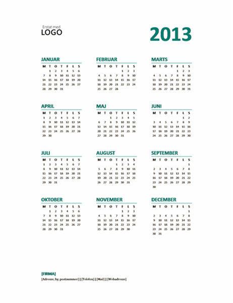 2013-kalender med hurtigt overblik (formatet man-søn) 2013-kalender med hurtigt overblik (formatet man-søn)