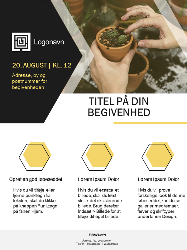 Lille firmaløbeseddel (gulddesign) Lille firmaløbeseddel (gulddesign)