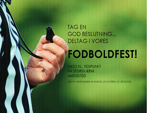 Løbeseddel til fodboldfest Løbeseddel til fodboldfest