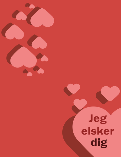 Jeg elsker dig-kort (dobbeltfoldet) Jeg elsker dig-kort (dobbeltfoldet)