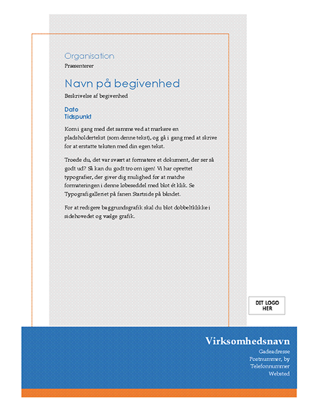 Generisk løbeseddel om en begivenhed