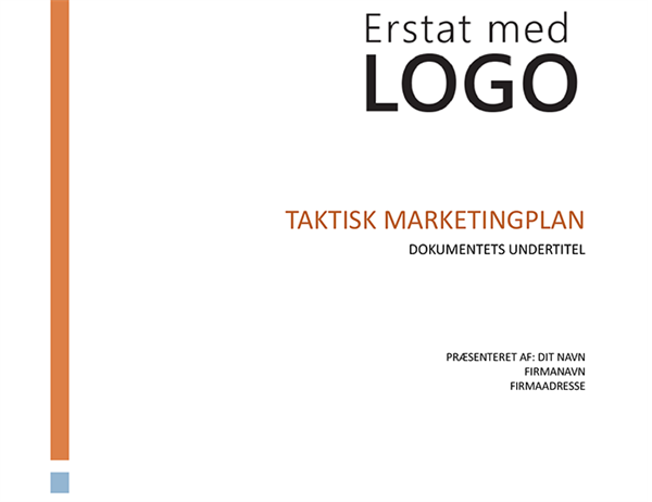 Taktisk marketingplan for virksomheder Taktisk marketingplan for virksomheder
