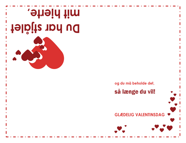 Valentinsdagskort (hjertedesign, dobbeltfoldet) Valentinsdagskort (hjertedesign, dobbeltfoldet)
