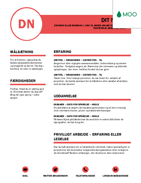 Finpudset CV – udformet af MOO