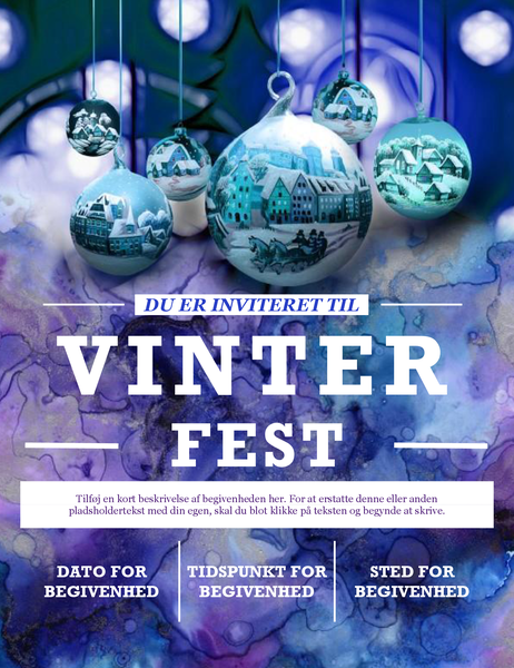 Løbeseddel om elegant vinterfest Løbeseddel om elegant vinterfest
