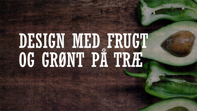 Design med frugt og grønt på træ Design med frugt og grønt på træ