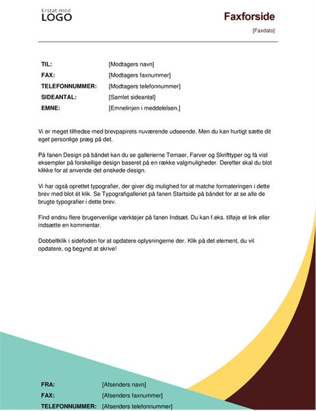 Faxforside med jordfarver Faxforside med jordfarver
