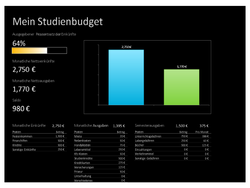 Mein Studienbudget Mein Studienbudget